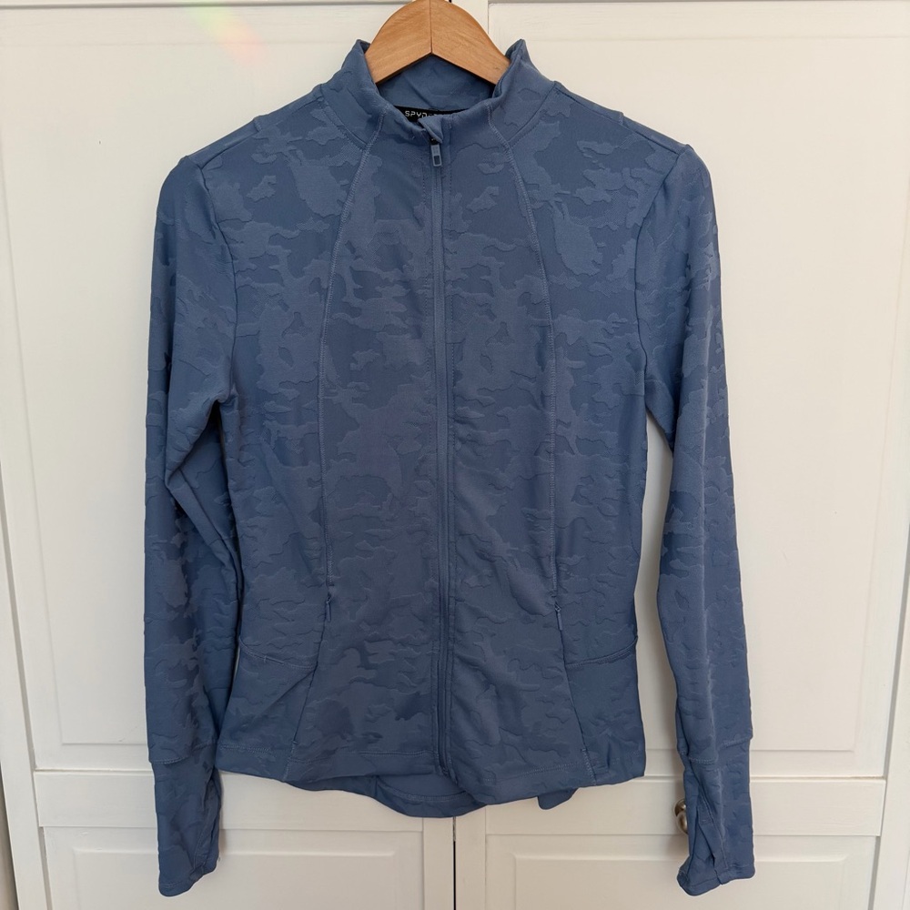 Spyder Coat Women's Small Athletic Embossed Camo‎ Jacket Full Zip Blue NWT